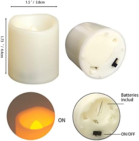 6 חבילות אורות תה חסרי עור עם טיימר סוללה לאורך זמן המופעל על ידי נרות הצבעה נרות מצביעים מהבהבים