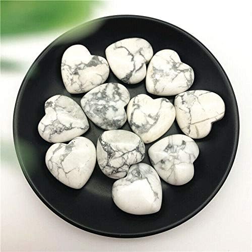 Shitou2231 1 pc טבעי לבן טורקיז טורקיז מלוטש אבני קריסטל בצורת לב ריפוי מתנה אבנים טבעיות ומינרלים