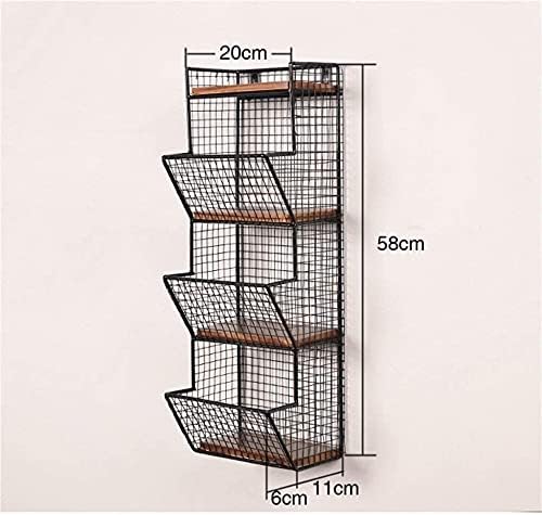 מסגרת קיר דקורטיבית, 4 מתלה/ארון ספרים של קיר ברזל, מדף אחסון לחיצה, מכשירים רכובים על קיר לבר