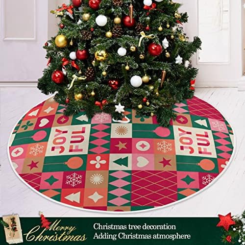 עץ חג המולד של Oarencol גיאומטריה שלג פתית שלג עץ חג המולד חצאית 36 אינץ