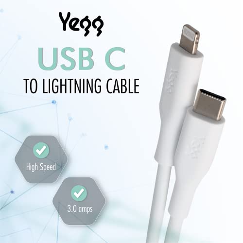 YEGG USB C לכבל ברק MFI כבל חשמל מוסמך וסנכרון לאייפון 13 13 Pro 12 Pro Max 12 11 X XS XR 8 Plus, AirPods
