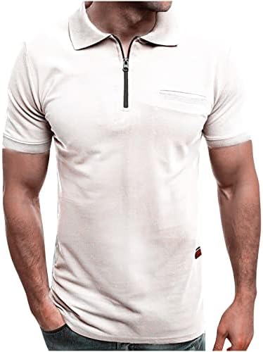 חולצות פולו מזדמנים לגברים 2023 קיץ חולצות גולף רוכסן בכושר רגיל חולצות טי עם שרוול קצר מרקם