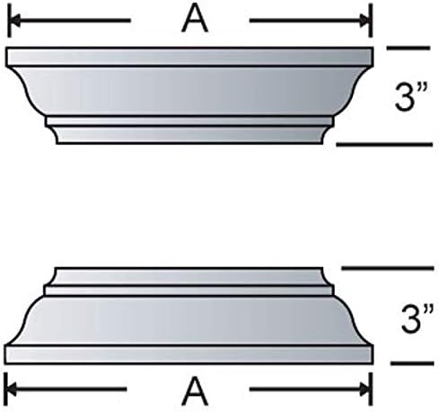 Ekena Millwork CC1012ENPCRCR CRAFTSMAN CLASSIC Classic כיכר לא מחודדת, עמודת חלקה, Crown Capital & Crown Base,