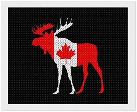 ערכות ציור יהלומי איילים דגל קנדה 5 ד עשה זאת בעצמך תרגיל מלא ריינסטון ארטס וול דקור למבוגרים 16איקס 20