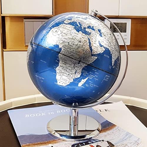 גלובוס גלובוס עולמי אורך עולמי גלובוס שולחן עולמי עם מעמד בסיס מתכת כרום ומפה ברורה מפה כדור הארץ לגלובוס