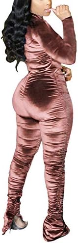 תלבושת לנשים של נשים סקסיות 2 חלקים תלבושת רוכסן סווטשירטס עם מכנסיים ערומים + מכנסיים ערומים