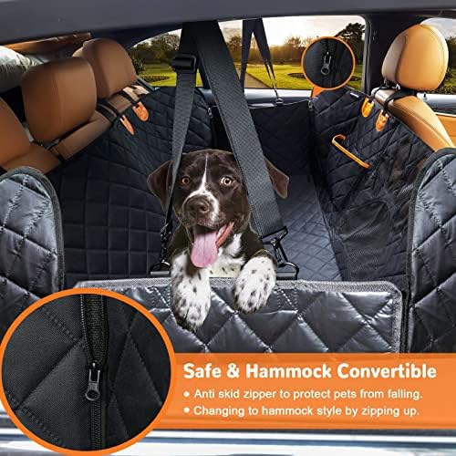 כיסוי מושב לרכב לכלבים למושב אחורי, ערסל לרכב לכלבים עמיד למים עם חלון רשת חזותי ומושב