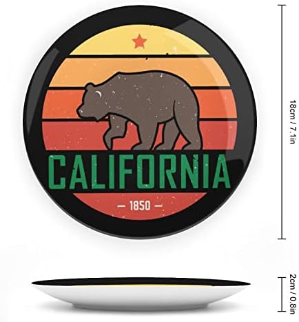 דוב הרפובליקה בקליפורניה עצם מצחיק סין צלחת דקורטיבית צלחות קרמיקה עגול