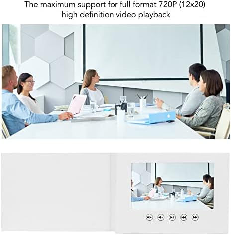 Eulbevoli LCD מסך וידאו כרטיס ברכה, השמעת וידאו HD 128 מ 'חוברת וידאו זיכרון מעודנת למסעדות בינוניות והגדולות
