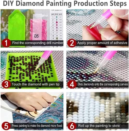 ערכות ציור יהלומים של DIY 5D למבוגרים, Diamond DoTz מקדח מלא אמנות יהלום עגול לעיצוב קיר ביתי