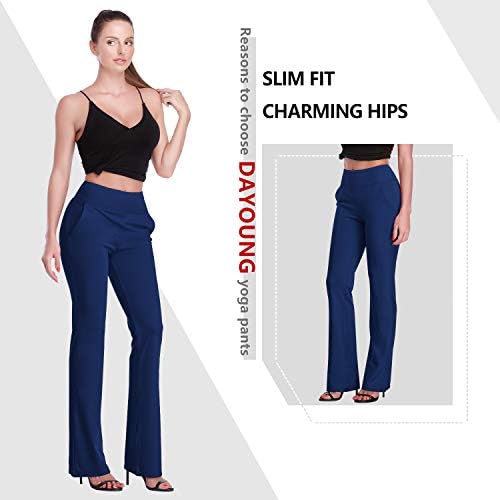 יוגה מכנסיים לנשים בטן בקרת אימון בוטלג מכנסיים גבוהה מותן 4 דרך למתוח מכנסיים