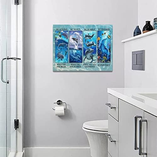 אמנות קיר דולפין אוקיאנוס אוקיינוס ​​תמונות קישוט קיר ציור מעורר השראה הדפסים בד הדפסי אמנות מודרניים ממוסגרים
