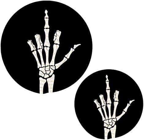 עצמות שלשות אצבעות למנות חמות מחזיקי סיר סט של 2 חתיכות רפידות חמות למטבח כותנה עגולה של כותנה לסירים חמים