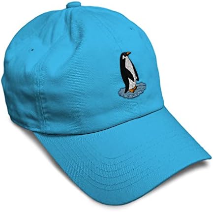 כובע בייסבול רך פינגווין B רקמה אוקיינוס ​​וחיי ים כותנה כותנה כובעים לגברים ונשים