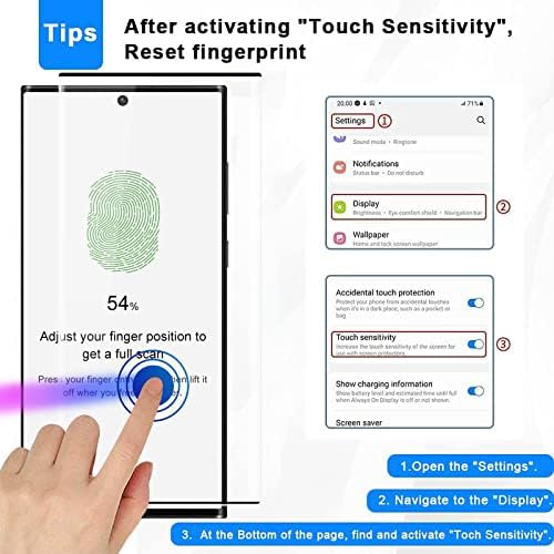 3 יחידות תואם לסמסונג גלקסי 23 אולטרה 5 גרם מגן מסך זכוכית מחוסמת ברור התקנה קלה, ללא בועות, נעילת טביעות אצבע