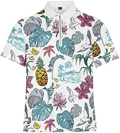 קיץ גדול חולצות לגברים גברים אופנה אביב קיץ מזדמן קצר שרוול סידור יומי צוואר מודפס הדפסת ארוך