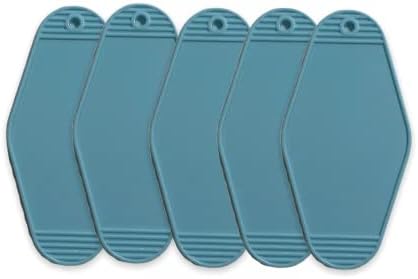 שמיים כחול מוטל מלון סובלימציה ריק מחזיקי מפתחות מעוין בציר סגן כחול למלאכה או ויניל אחד צבע, 5 יחידות