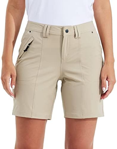 ויליט מכנסי טיול גולף לנשים מכנסיים קצרים 7 מכנסיים קצרים אתלטי יבש מהיר מכנסי קיץ מזדמנים עם