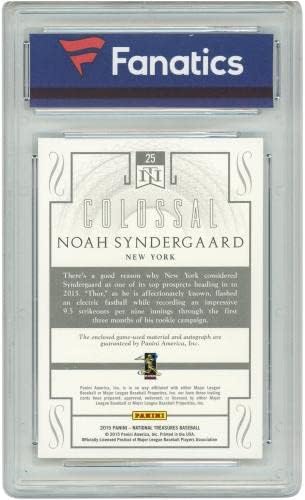 Noah Syndergaard New York Mets חתימה 2015 Panini אוצרות לאומי כרטיס טירון 25 30/99 כרטיס מסחר - כרטיסי