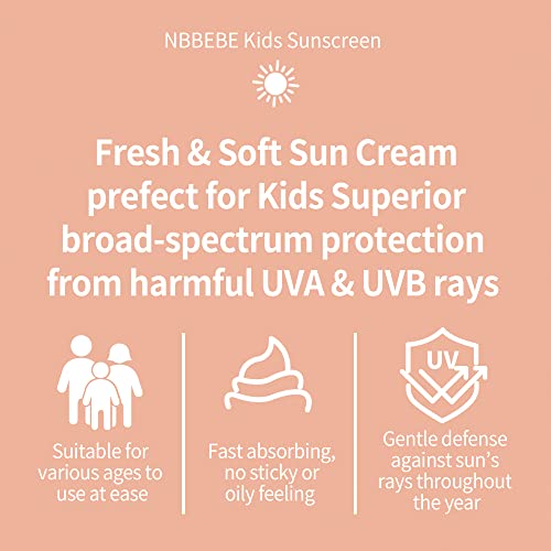 קרם הגנה לילדים קוריאה לעור רגיש לילדים עם ספקטרום רחב מקדם הגנה 50 + / אבא++++, קרם שמש לילדים, 40 מיליליטר