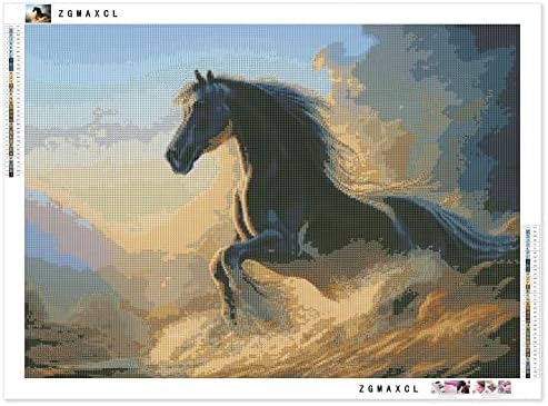 ערכות ציור יהלומים 5 ד ' עשה זאת בעצמך למבוגרים עגול תרגיל מלא סוס ריצה קריסטל גודל גדול קישוטי קיר אמנות