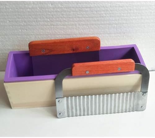 Vicasky 2 קובע תבניות סבון מלבניות סיליקון כיכר צילינדר גמיש עובש סיליקון עם קופסת עץ גלי פלדה ומגרד ישר לאספקת