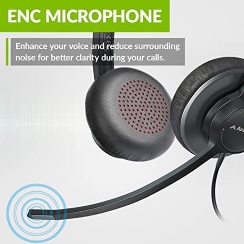 אוזניות פרו - קוויות עם מיקרופון מבטל רעשים סביבתיים, יו אס בי-קישוריות, בקרות מקוונות עבור עוצמת