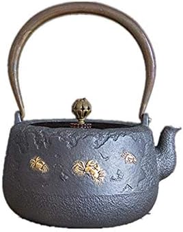 קומקום תה קומקום ברזל סיר תה ברזל מודרני עם ידית אנטי-סקילדינג לתה רופף ומבוגרים 1300 מל קומקום, PIBM,
