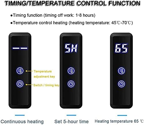 מתלה מגבת מחומם של APUM, מתלה מגבת מחומם חשמלי עם קיר עם טמפרטורה וזמן מתכווננים, 304 מעקה