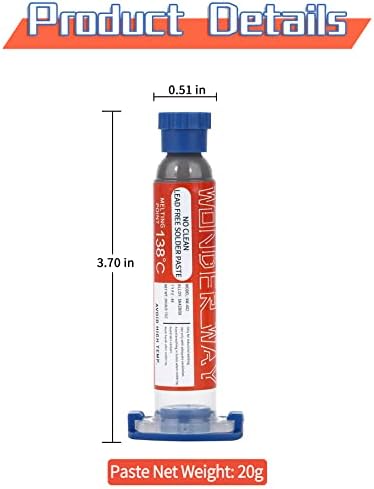 וונדרווי SN42/BI58 פח עופרת הלחמה בחינם משחה 138 ℃ נקודת התכה נקודת התכה ללא ניקוי פח הלחמה לאלקטרוניקה