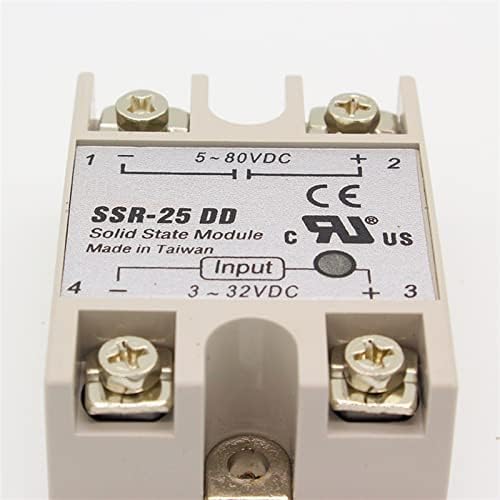 Hifasi 25DD SSR קלט 3 ~ 32VDC עומס 5 ~ 80VDC DC ממסר מצב מוצק שלב יחיד DC