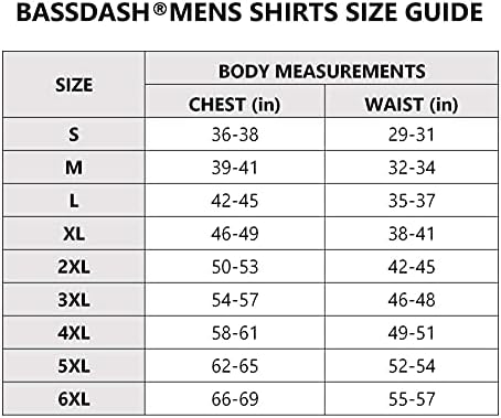Bassdash upf 50+ חולצת דיג עם שרוול ארוך של גברים עם קפוצ'ון צוואר UV