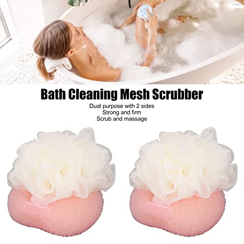 2 יחידות ליפה מקלחת פאף, רך אמבט רשת ספוג למבוגרים פילינג כפול צדדים ניקוי אמבטיה רשת קרצוף כדור גוף מסננים לשימוש