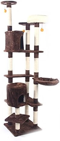 80 מוצק חמוד סיסל חבל קטיפה חתול לטפס עץ חתול מגדל משולב שילוב חתול קפיצות פלטפורמת חתול ריהוט חום
