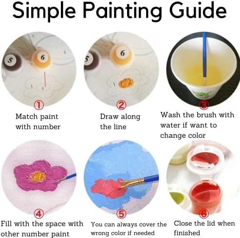 צבע בודינקי לפי מספרים למבוגרים לילדים מתחילים, ערכת ציור אקרילית DIY, צבע לפי מספרים על בד, ציור עבודות
