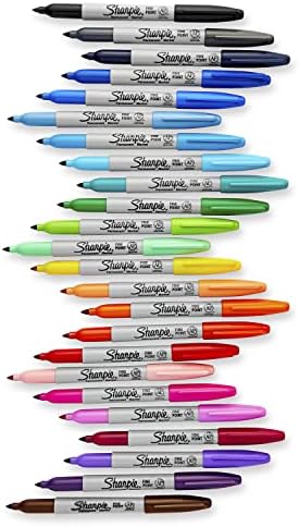 Sharpie Electro Pop סמנים קבועים, נקודה עדינה, צבעים שונים, 24 ספירה ושריפיי סמנים קבועים, נקודה עדינה,
