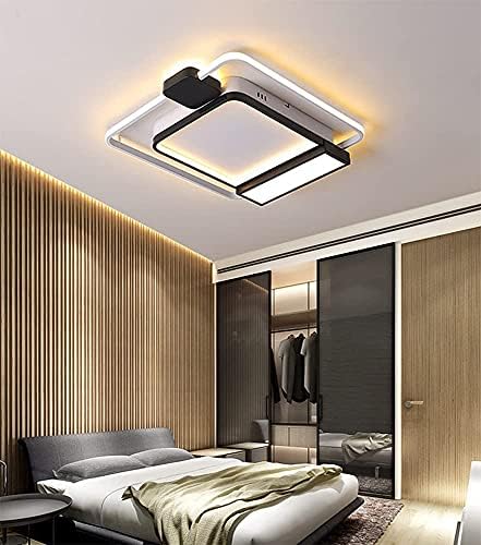 Omoons נברשת עמקה נברשת נברשת עמקה, אורות תקרה לחדר שינה עם שלט רחוק מודרני עיצוב שיק מרובע עיצוב סלון