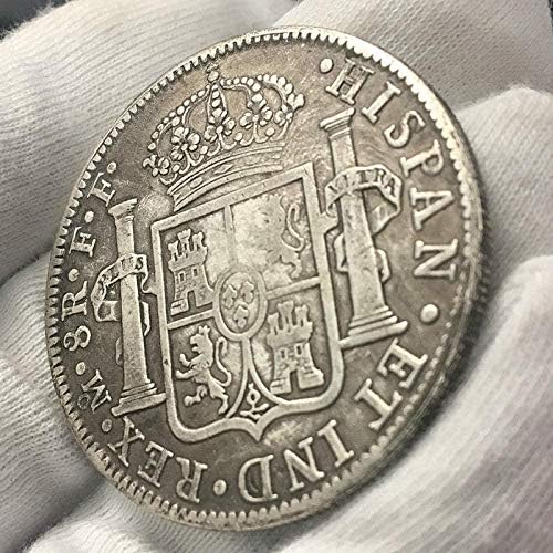 דרום אמריקה מקסיקני כפול עמוד כפול כסף מטבע כסף כסף 1807 ספרד קרלוס IV 8R עתיק עגול כסף לעיצוב משרדים