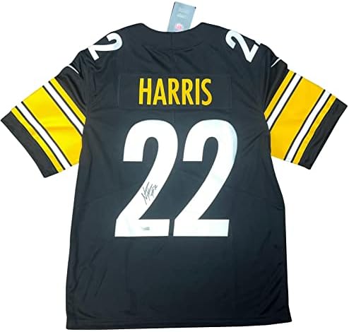 נג'י האריס החתימה את פיטסבורג סטילרס 22 קנאים שחור נייקי ג'רזי מוגבלת - גופיות NFL עם חתימה