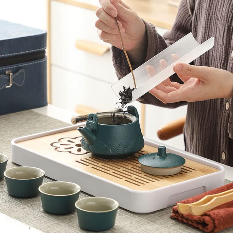 ערכת תה יפנית של Keyduacu, ערכת תה סין קונג פו, תה בוגר אסייתי SE, 6 כוסות תה, סט תה למבוגרים ניידים, חובבי תה