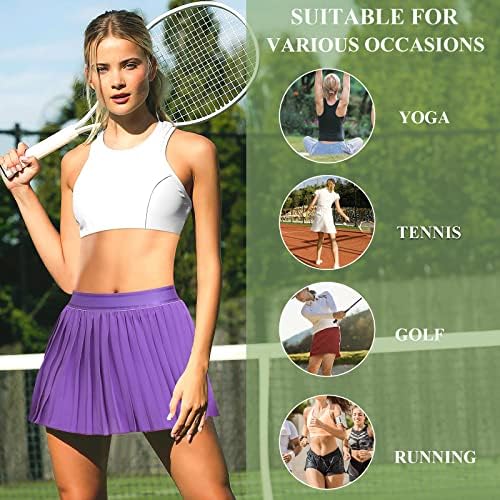 חצאית טניס קפלים של Derca Womens עם מכנסיים קצרים גולף סקורט אימון מפעיל חצאיות ספורט אתלטיות מזדמנים