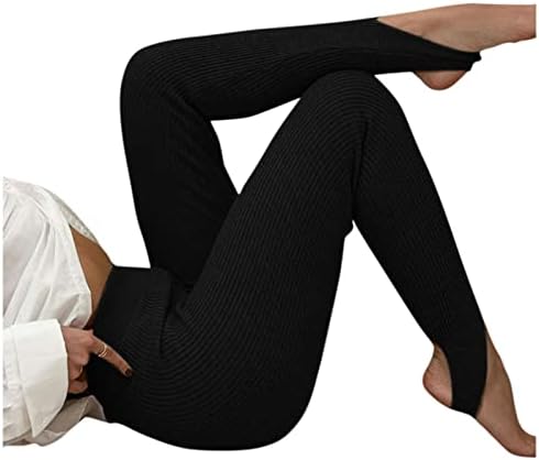 Likthione Stirlrup חותלות לנשים טייץ 'רטימוס מותניים גבוהים, נמתח מכנסי יוגה מוצקים חורפים קלים משקל