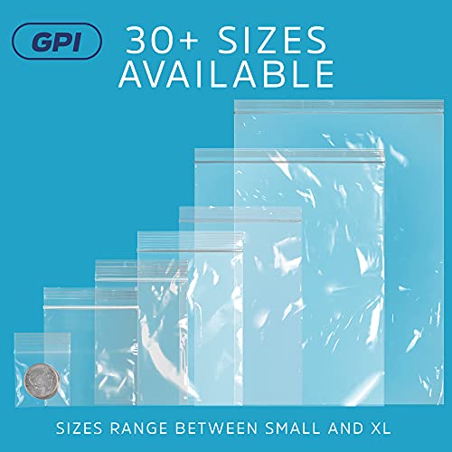 GPI - 7 x 7, מקרה של 1000, שקיות מיקוד ברורות פלסטיק ברורות, גדולות, גדולות, בתפזורת 2 מיל 'עבה ועמידות שקיות פולי