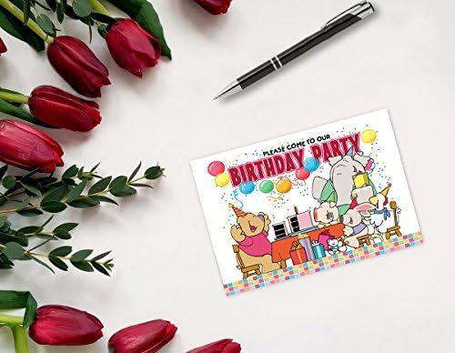 הזמנת מסיבת ילדים - 4 x 6 מלא גלויות הזמנה למסיבת יום הולדת - 25 מזמינים מסיבות