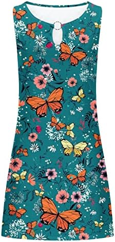 WPOUMV שמלות קיץ לנשים חוף הדפס פרחוני חולצת טשס שותות שמלת מיני טנק רופפת ללא שרוולים שמלת מיני טרנדית