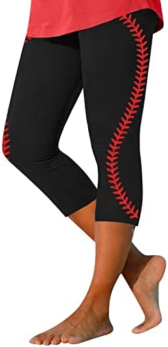 חותלות מותניים גבוהות לנשים בייסבול כדורי בייסד שליטת בטן הרזה מכנסי יוגה אתלטית מכתבים מדפיסים חותלות של