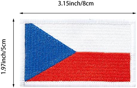 4 יחידים צ'כיה צ'כיה טלאי דגל, וו ולולאה רקומים דגל טלאים טקטיים לתרמילים מעילי בגדי כובע.