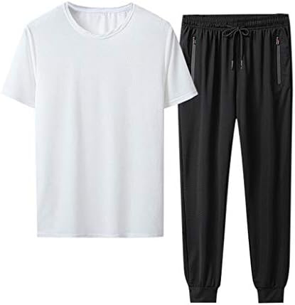 Xiloccer 2 חלקים מערכות מכנסיים לגברים 2021 מכנסי חולצת טריקו מתאימים למכנסי ספורט של מכנסי ספורט ספורט מכנסיים