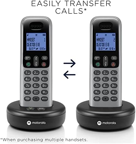מוטורולה קול מערכת טלפון אלחוטי עם 2 מכשירים דיגיטליים + מכונה מענה, גישה מרחוק, בלוק שיחות -