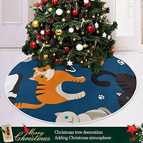 Baxiej מצחיק חתול מצחיק חצאיות עץ חג המולד גדול חצאיות חורף חג המולד לחג עץ עץ עץ חצאית 47.2 אינץ 'לחיצוניות